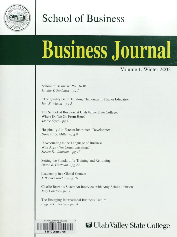 					View Vol. 1 No. 1 (2002): The Journal of Business Inquiry
				