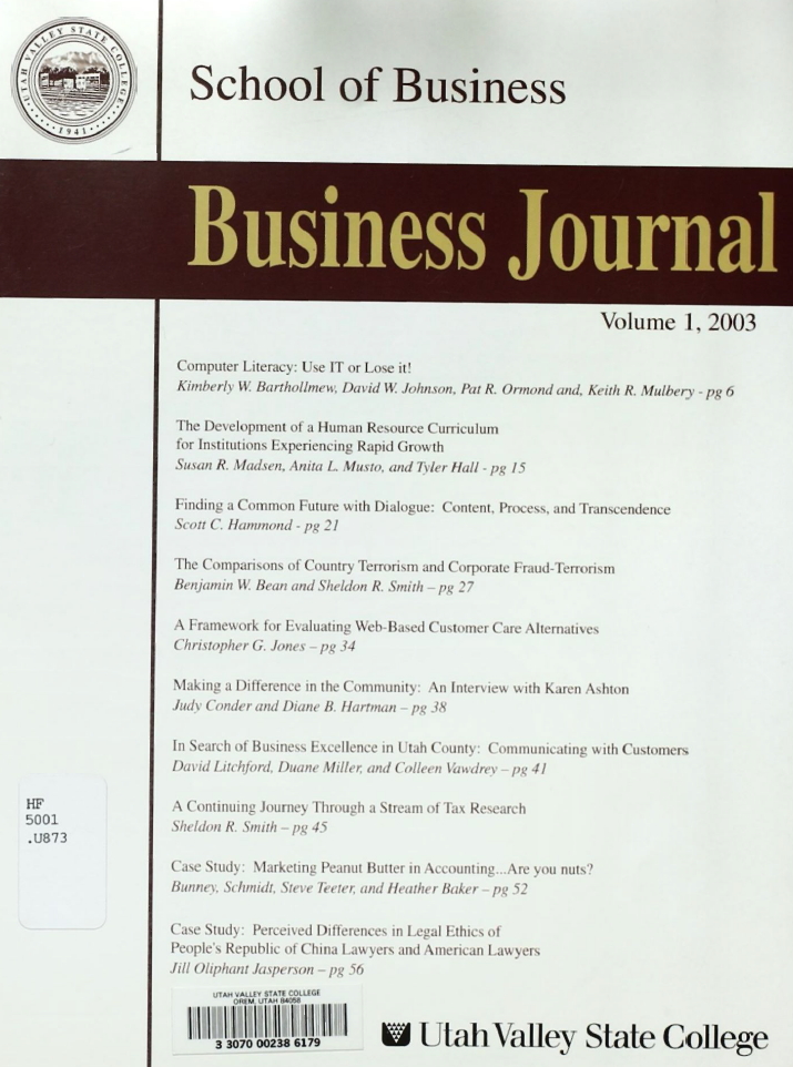 					View Vol. 1 No. 2 (2003): The Journal of Business Inquiry
				